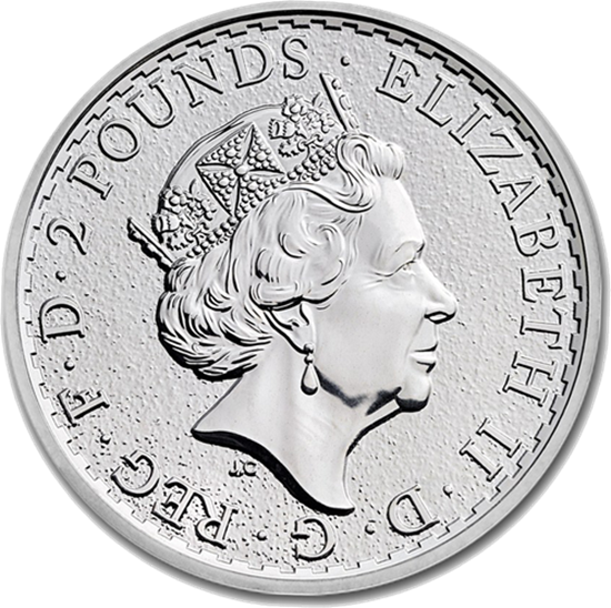 Silver Britannia coin — Queen Elizabeth II portrait